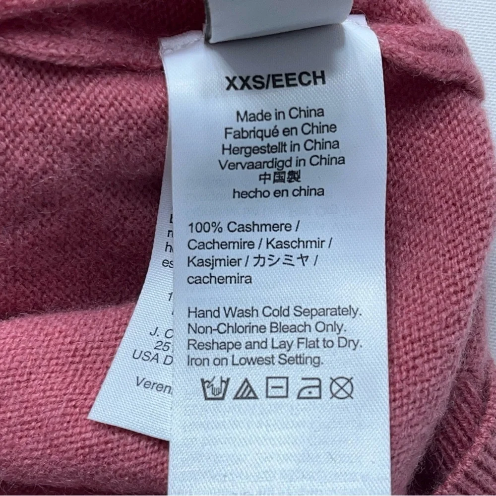 J.Crew Crewneck Boyfriend Cashmere Sweater Womens XXS Oversized in Pink